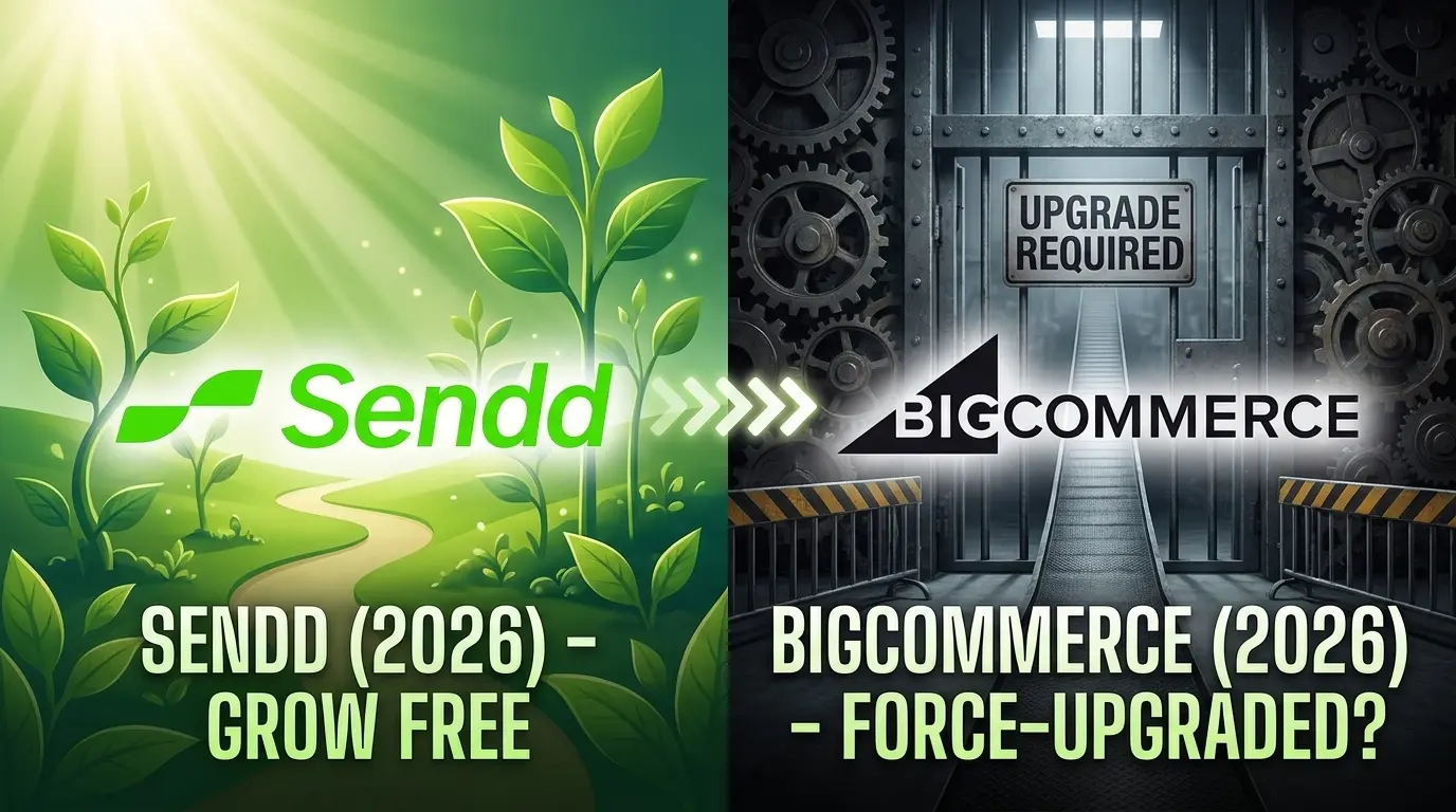 Sendd vs BigCommerce (2026): Grow Free or Get Force-Upgraded?